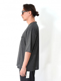 moc T  LYOCELL JERSEY STITCH CREW NECK S/S POCKET TEE - Charcoal