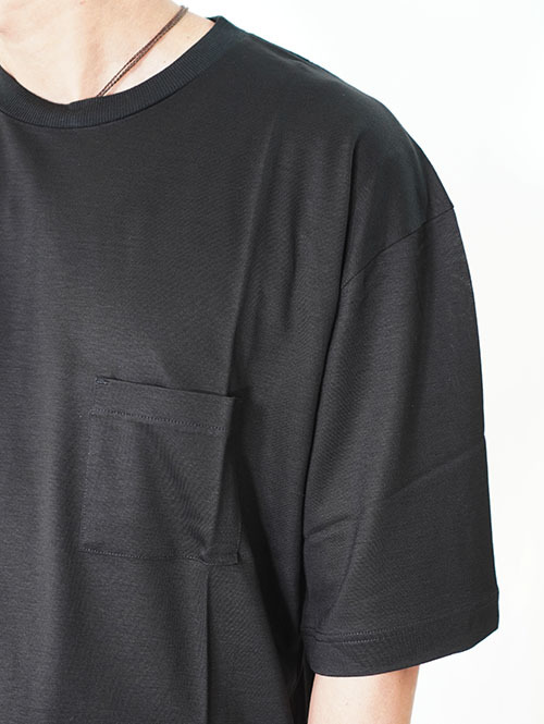 moc T LYOCELL JERSEY STITCH CREW NECK S/S POCKET TEE - Black