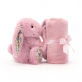 Jellycat ジェリーキャット　Blossom Tulip Bunny Soother  ブランケット付き　うさぎのぬいぐるみ　毛布付きの縫いぐるみ　花柄耳