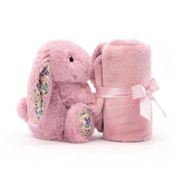 Jellycat ジェリーキャット　Blossom Tulip Bunny Soother  ブランケット付き　うさぎのぬいぐるみ　毛布付きの縫いぐるみ　花柄耳