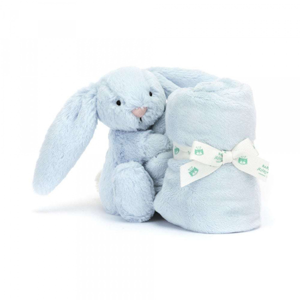 Jellycat ジェリーキャット  Bashful Blue Bunny Soother   うさぎ　布付き　ブランケット付き　青いウサギ　ウサギ　スーザー　STH4BB