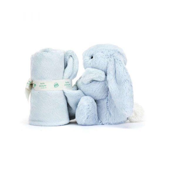Jellycat ジェリーキャット  Bashful Blue Bunny Soother   うさぎ　布付き　ブランケット付き　青いウサギ　ウサギ　スーザー　STH4BB