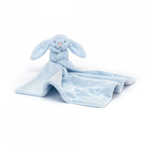 Jellycat ジェリーキャット  Bashful Blue Bunny Soother   うさぎ　布付き　ブランケット付き　青いウサギ　ウサギ　スーザー　STH4BB
