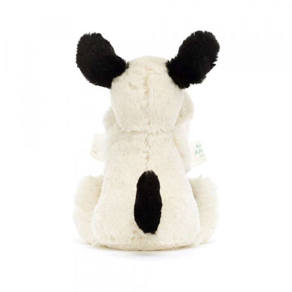 Jellycat ジェリーキャット Bashful Black & Cream Puppy Soother 犬 いぬ 布付き スーザー ブランケット付き 縫いぐるみ STH4BCP