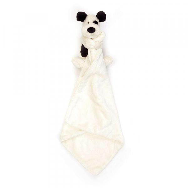 Jellycat ジェリーキャット Bashful Black & Cream Puppy Soother 犬 いぬ 布付き スーザー ブランケット付き 縫いぐるみ STH4BCP