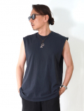 LOS ANGELES APPAREL 6.5oz Sleeveless Tee - Black Edge