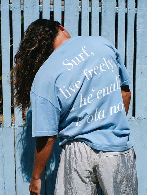 SALVAGE PUBLIC Surf Live Freely Tee - Ocean Blue