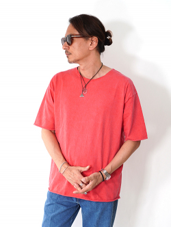 Grab in hollywood Heavy Weight Relax Fit All Cut Tee  - Pigment Red