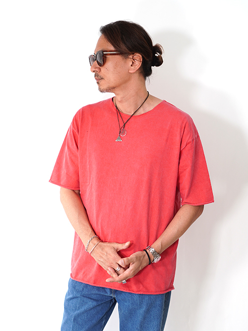 Grab in hollywood Heavy Weight Relax Fit All Cut Tee - Pigment Red