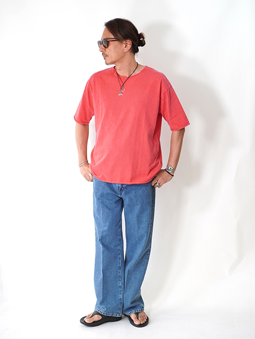 Grab in hollywood Heavy Weight Relax Fit All Cut Tee - Pigment Red