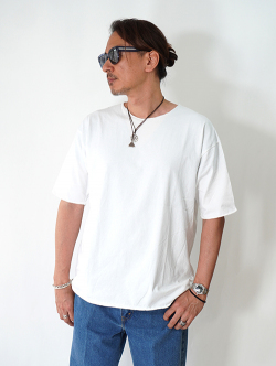 Grab in hollywood Heavy Weight Relax Fit All Cut Tee -White