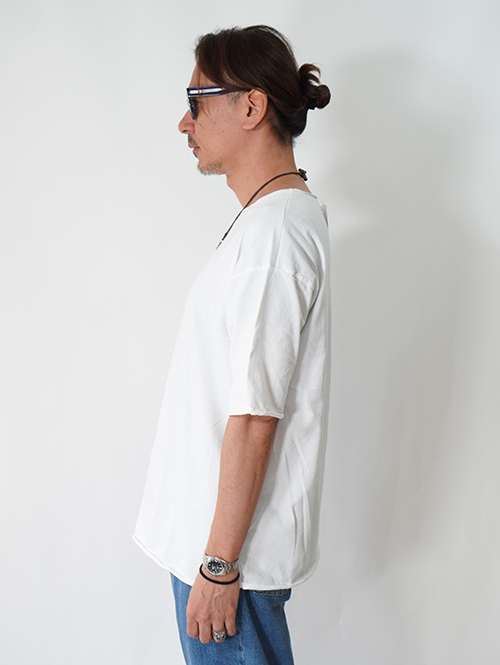 Grab in hollywood Heavy Weight Relax Fit All Cut Tee -White