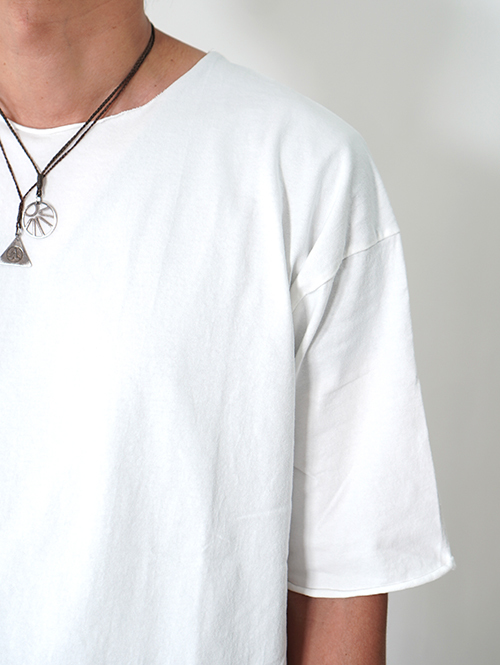 Grab in hollywood Heavy Weight Relax Fit All Cut Tee -White