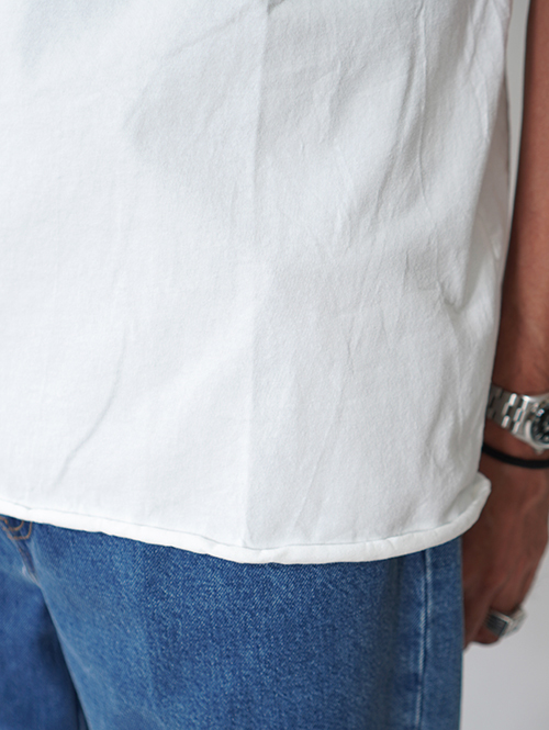 Grab in hollywood Heavy Weight Relax Fit All Cut Tee -White