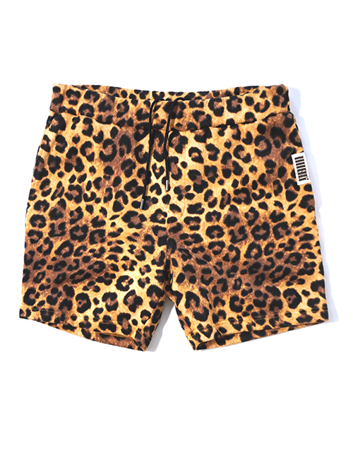 ILL ONE EIGHTY ILL241-16 LEOPARD SWEAT SHORTS