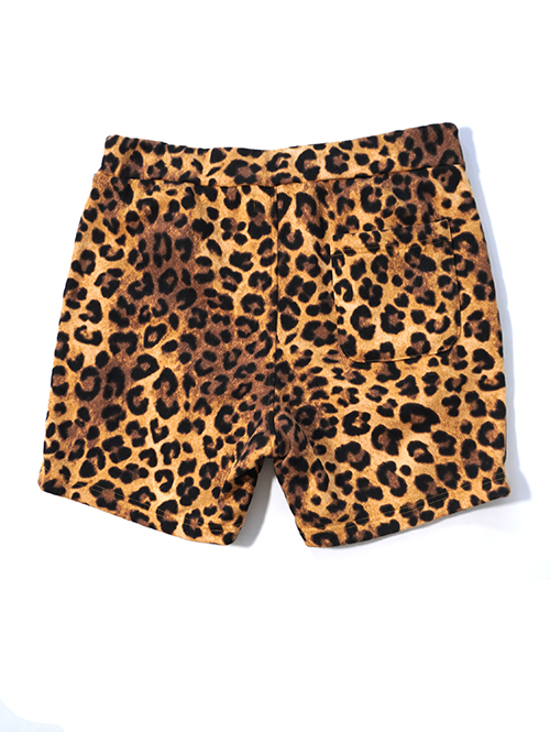 ILL ONE EIGHTY ILL241-16 LEOPARD SWEAT SHORTS