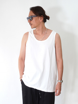GRAB IN HOLLYWOOD Heavy Weight Relax Fit Tank Top - White