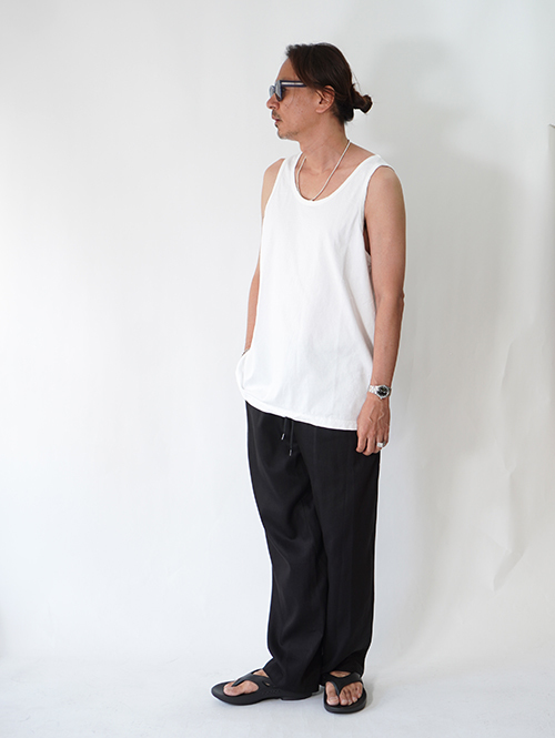 GRAB IN HOLLYWOOD Heavy Weight Relax Fit Tank Top - White