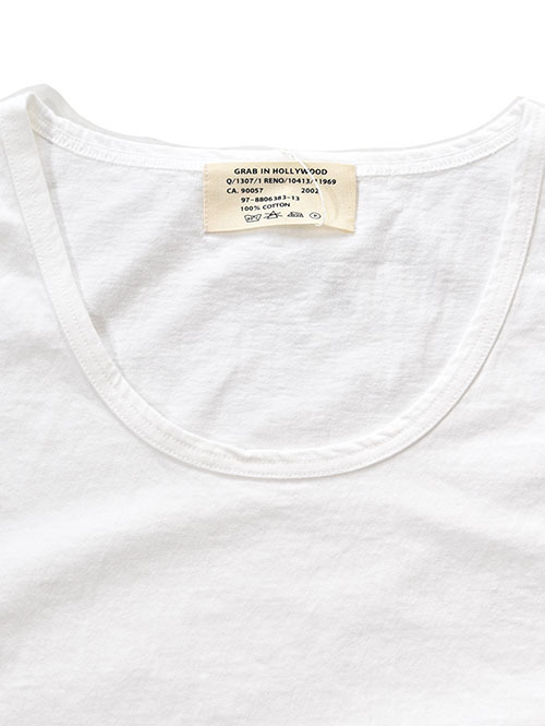 GRAB IN HOLLYWOOD Heavy Weight Relax Fit Tank Top - White