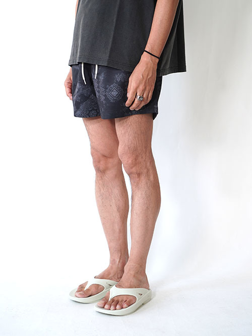 Pacsun Black Blotch Bandana Eco 4.5" Swim Trunks