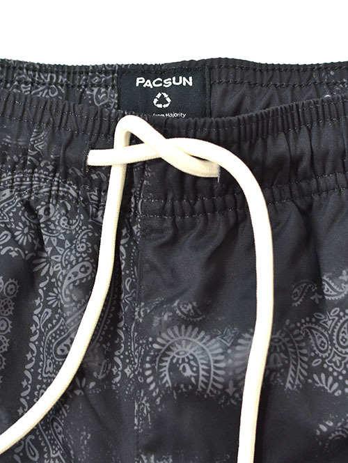 Pacsun Black Blotch Bandana Eco 4.5" Swim Trunks