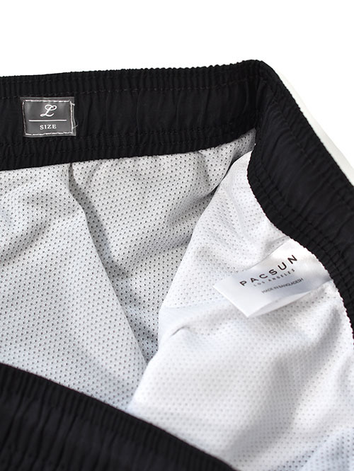 Pacsun Black Solid Collegiate 6.5" Swim Trunks