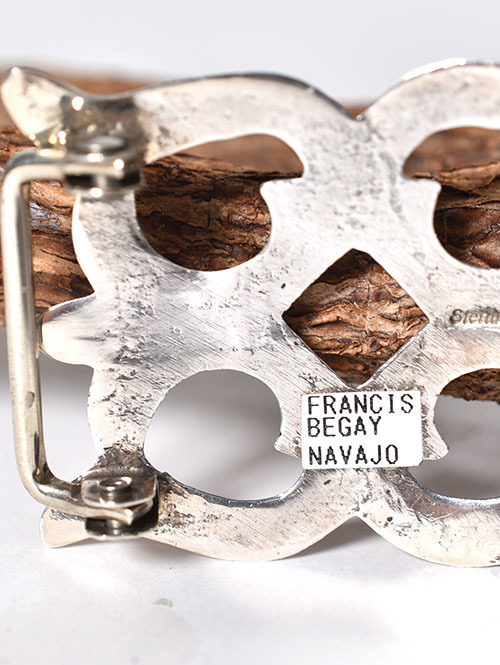 Navajo Francis Begay Silver Bangle (A)