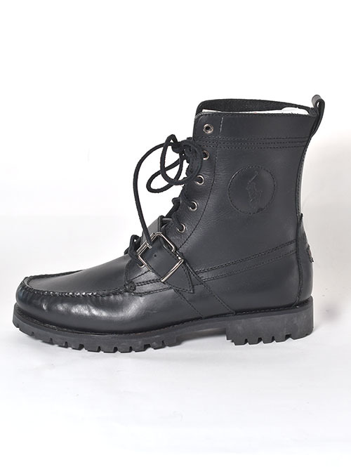 Lauren Ralph Lauren◆ロゴ ロングブーツ レザー【送料関税込】 RALPH LAUREN ALW51982 / ラルフローレン ベルトデザイン 牛革