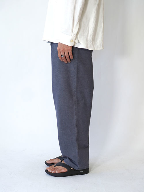 SALUTE HELM HYPER FIT デニムジャージ ケミカルバイオ加工 ワイドパンツ (65507) - Navy