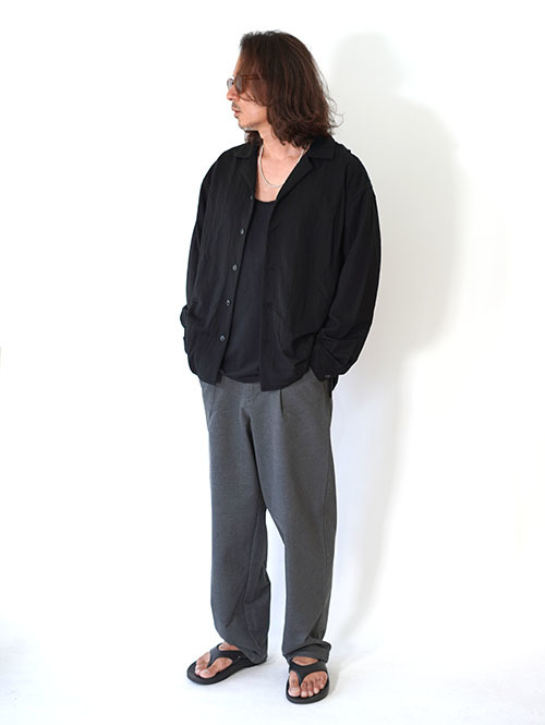 SALUTE HELM HYPER FIT デニムジャージ ケミカルバイオ加工 ワイドパンツ (65507) - Gray