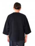 LA MOND  O/C LOOSE FOOTBALL TEE - Black　