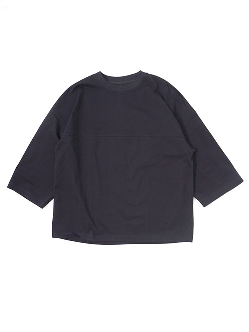 LA MOND  O/C LOOSE FOOTBALL TEE - Black　