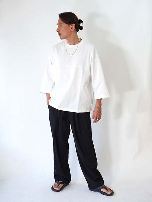 LA MOND O/C LOOSE FOOTBALL TEE - White