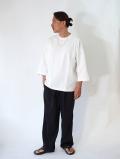 LA MOND  O/C LOOSE FOOTBALL TEE - White　