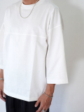LA MOND  O/C LOOSE FOOTBALL TEE - White　