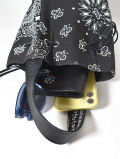 CROSSED ARROWS バンダナ　レザー巾着　Black