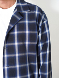SALUTE HELM 　オープンカラー　オンブレチェック　シャツ　Navy