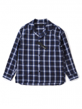 SALUTE HELM 　オープンカラー　オンブレチェック　シャツ　Navy