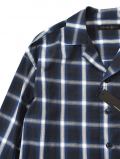 SALUTE HELM 　オープンカラー　オンブレチェック　シャツ　Navy