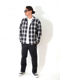 SALUTE HELM 　オープンカラー　オンブレチェック　シャツ　Black
