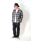 SALUTE HELM 　オープンカラー　オンブレチェック　シャツ　Black
