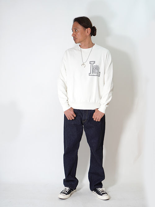 REMI RELIEF SP Vintage 加工裏毛クルーネック - Off White