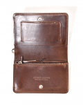 CROSSED ARROWS 　クロムレザー　スタッズ　チェーン穴付きトラッカーウォレット-　Brown/Silver/Turquoise
