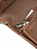 CROSSED ARROWS 　クロムレザー　スタッズ　チェーン穴付きトラッカーウォレット-　Brown/Silver/Turquoise