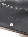 CROSSED ARROWS 　クロムレザー　スタッズ　チェーン穴付きトラッカーウォレット-　Black/Silver/Black