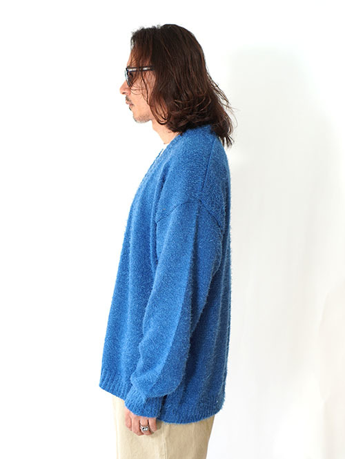 MALIBU FARM  SHAGGY KNIT CARDIGAN - Blue