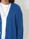 MALIBU FARM  SHAGGY KNIT CARDIGAN - Blue