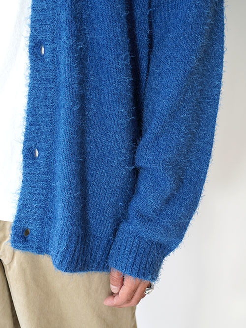 MALIBU FARM  SHAGGY KNIT CARDIGAN - Blue