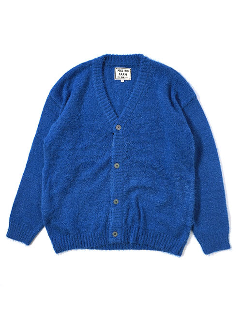 MALIBU FARM  SHAGGY KNIT CARDIGAN - Blue