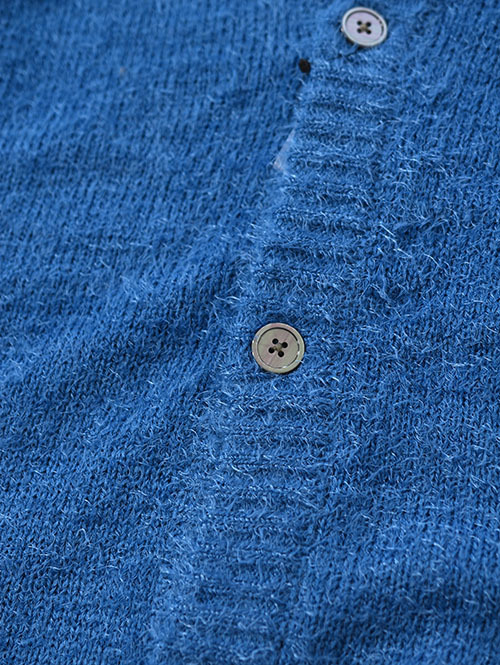MALIBU FARM  SHAGGY KNIT CARDIGAN - Blue